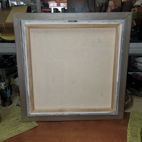 MCM Mid Century Modern Abrstract Geometric Painting acrylic Canvas 20"x20" - Picture 5 of 7